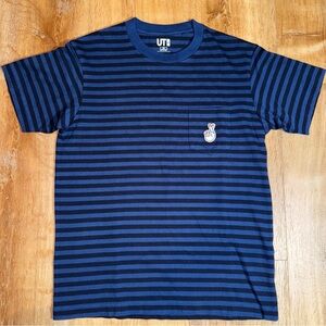 Uniqlo x Pieter Ceizer Fingers Crossed Hope Striped Blue Men XS Pocket Tee Skate